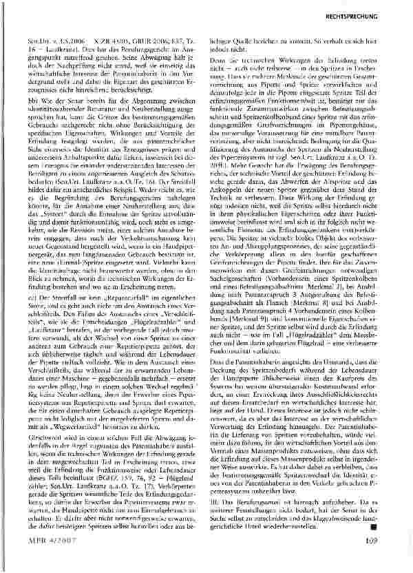 Vorschauseite 5: Pipettensystem: (nicht-)wesentliches Element der Erfindung i.S.d. §10 PatG