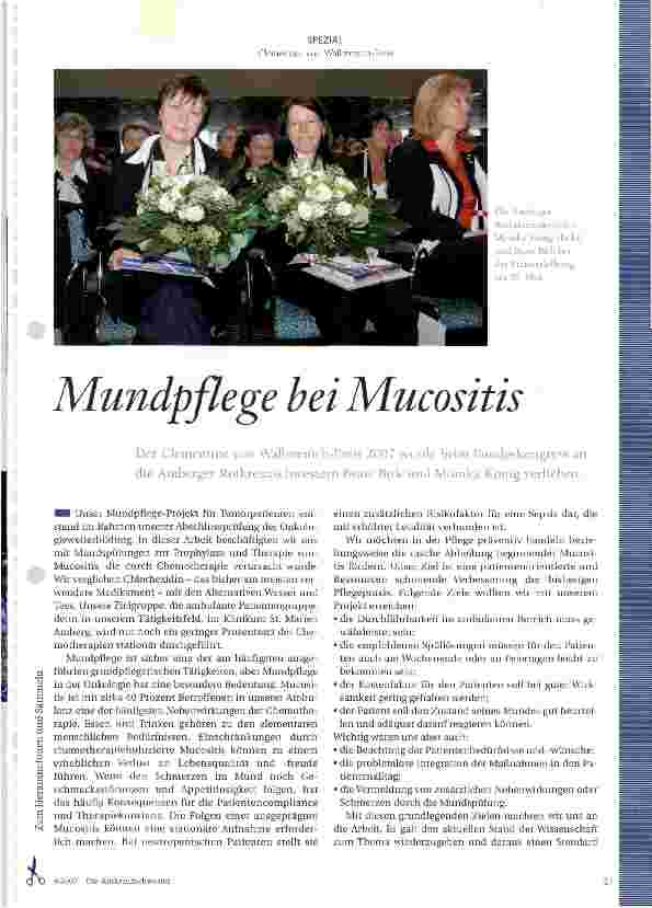Vorschauseite 1: Mundpflege bei Mucositis