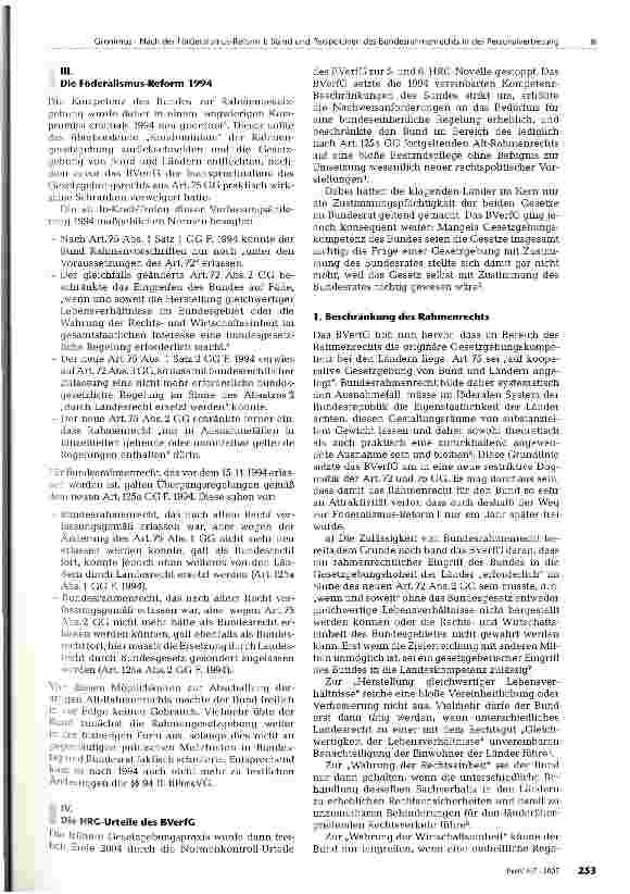 Vorschauseite 2: Nach der Föderalismus-Reform I: Stand und Perspektiven des Bundesrahmenrechts in der Personalvertretung