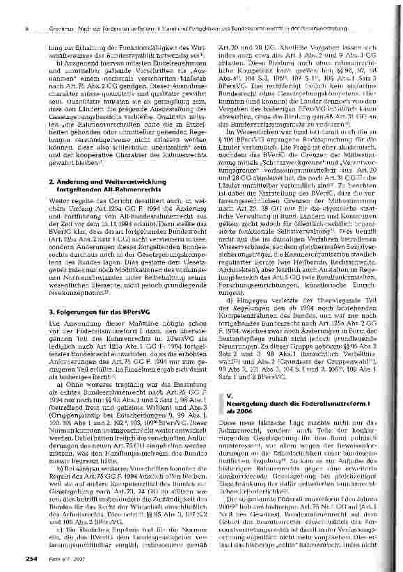 Vorschauseite 3: Nach der Föderalismus-Reform I: Stand und Perspektiven des Bundesrahmenrechts in der Personalvertretung
