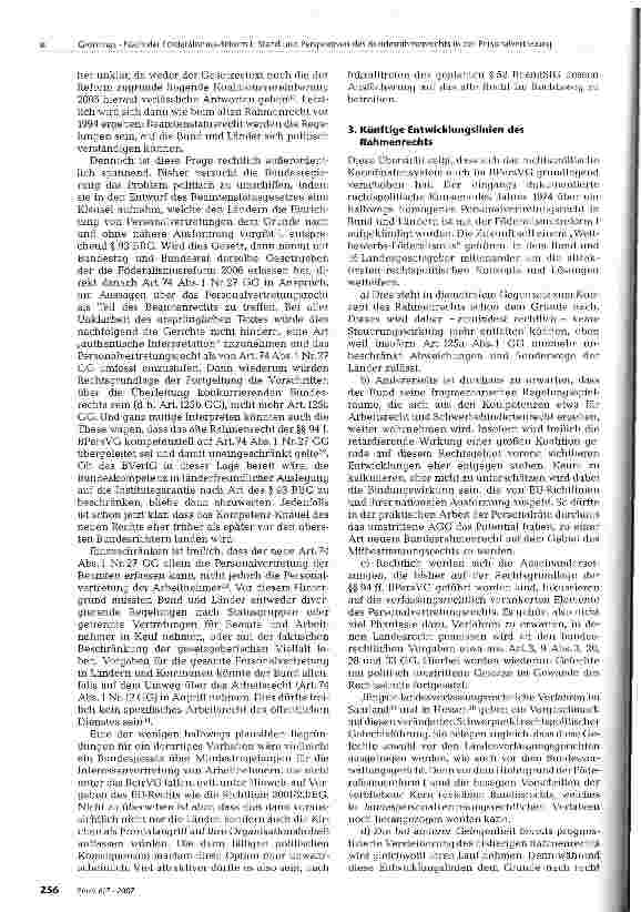 Vorschauseite 5: Nach der Föderalismus-Reform I: Stand und Perspektiven des Bundesrahmenrechts in der Personalvertretung