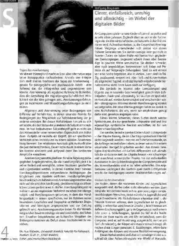 Vorschauseite 2: Anerkennung statt Integration -Für einen Wechsel der regulativen Bezugsgröße