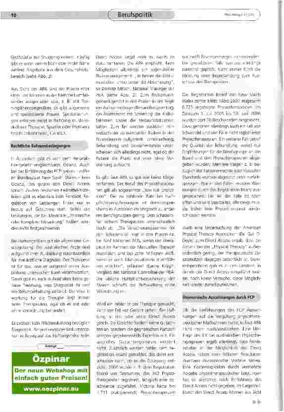 Vorschauseite 5: Behandlung ohne ärztliche Verordnung - Direct Access in Australien