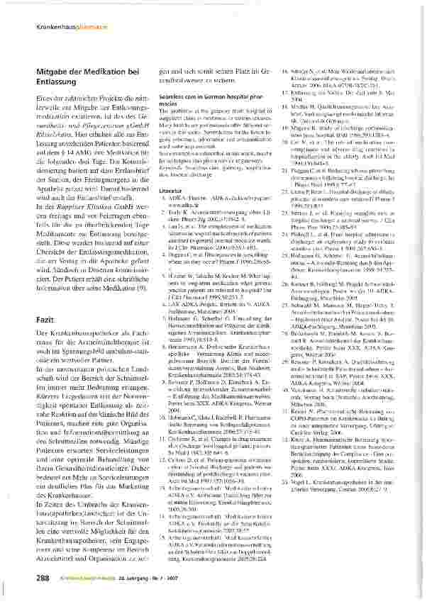 Vorschauseite 5: Seamless Care in deutschen Krankenhausapotheken
