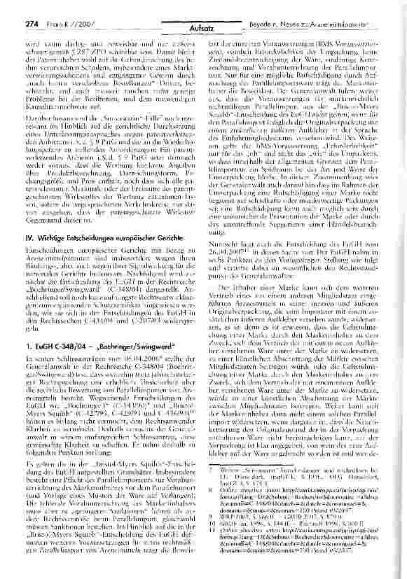 Vorschauseite 4: Neues zu Arzneimittelpatenten im europäischen und deutschen Recht