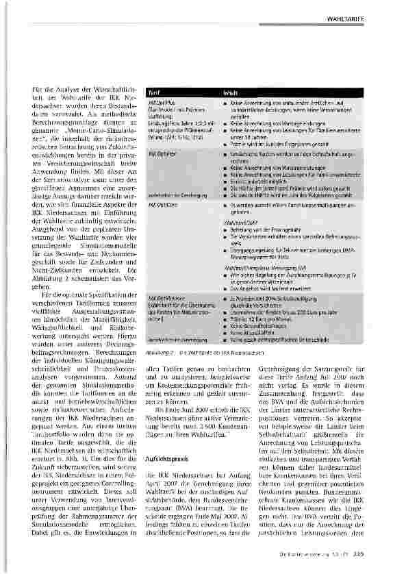 Vorschauseite 3: Wahltarife in der GKV aus Sicht der IKK Niedersachsen
