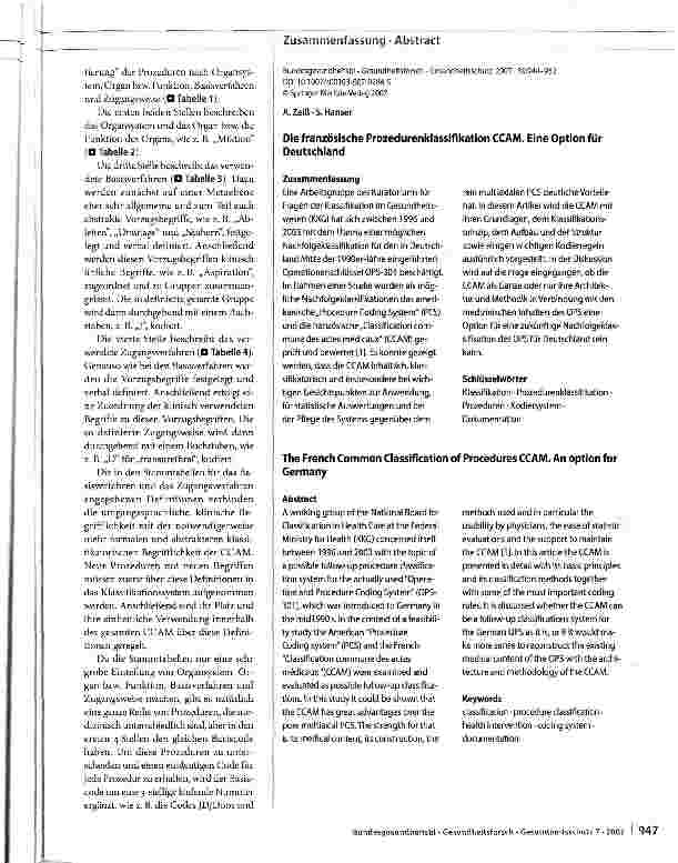 Vorschauseite 4: Die französische Prozedurenklassifikation CCAM