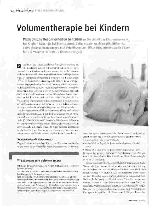 Vorschauseite 1: Volumentherapie bei Kindern