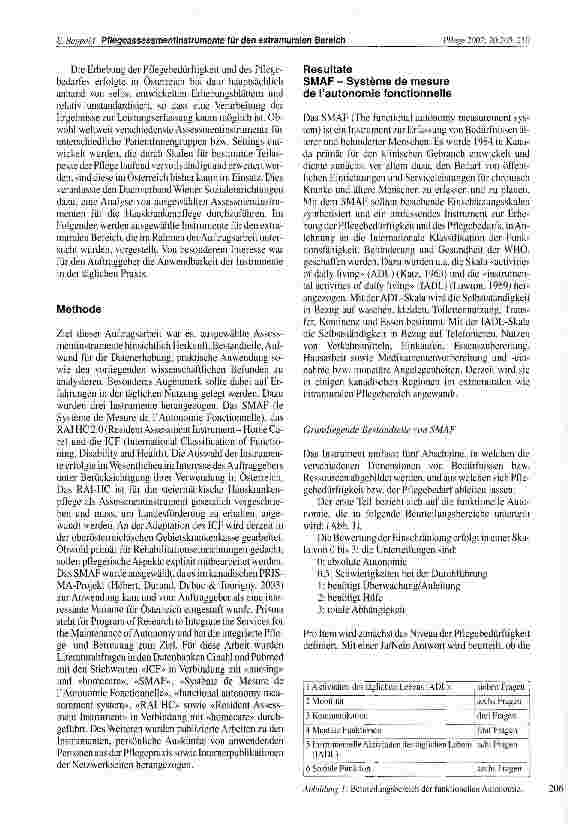 Vorschauseite 2: SMAF, RAI und ICF - Pflegeassessment-instrumente für den extramuralen Bereich