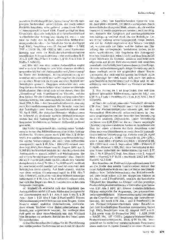 Vorschauseite 2: Mitbestimmung bei Versetzungen von aus Beurlaubung zurückkehrenden Beamten