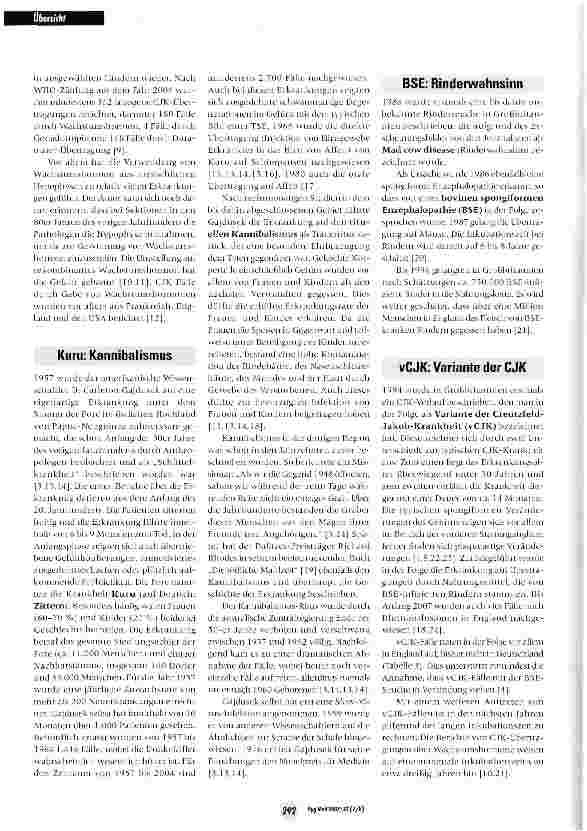 Vorschauseite 3: BSE, vCJK und weitere Prionkrankheiten-Geschichte und aktuelle Situation