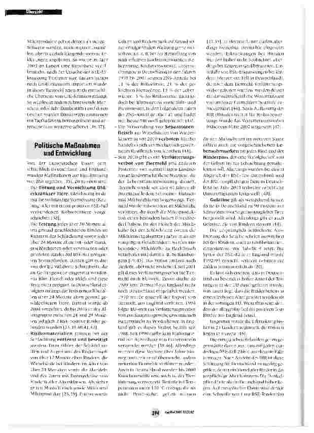 Vorschauseite 5: BSE, vCJK und weitere Prionkrankheiten-Geschichte und aktuelle Situation