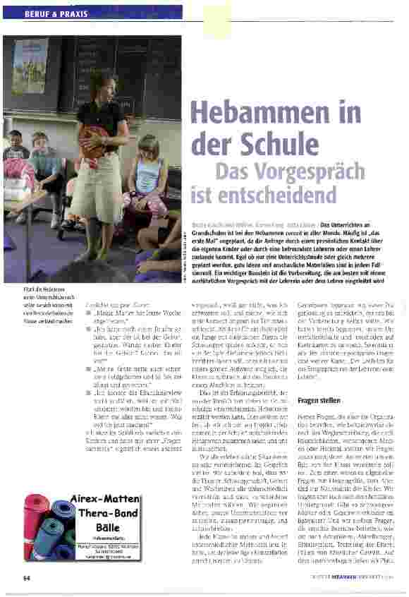 Vorschauseite 1: Hebammen in der Schule