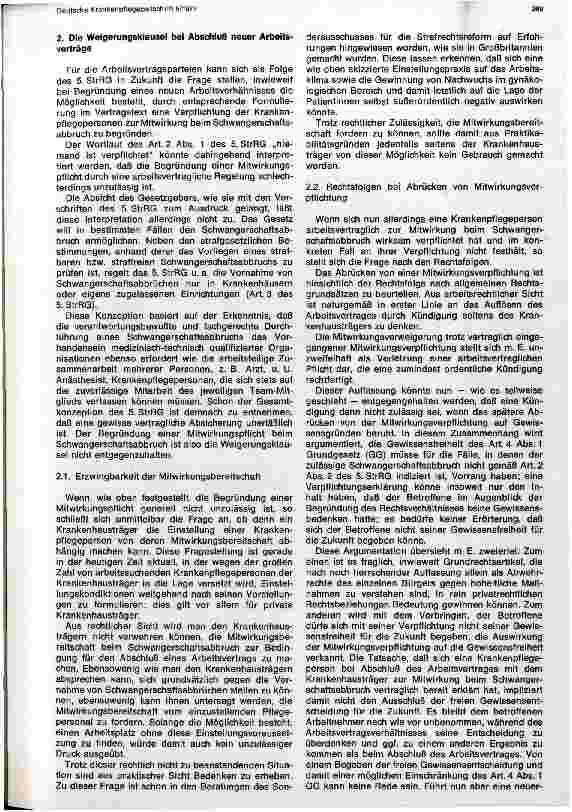Vorschauseite 2: Arbeitsrechtliche Bedeutung der Mitwirkungsverweigerung beim Schwangerschaftsabbruch