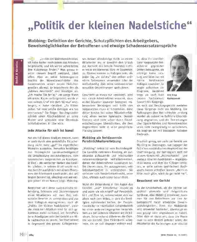 Vorschauseite 1: Politik der kleinen Nadelstiche