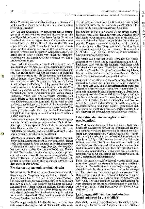 Vorschauseite 6: Die Krankenhäuser brauchen Ruhe an der Gesetzgebungsfront