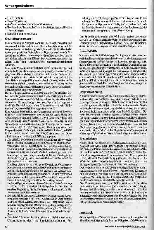 Vorschauseite 2: Fördergemeinschaften stellen sich vor Die Fördergemeinschaft der Querschnittgelähmten in Deutschland e. V.