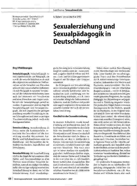 Vorschauseite 1: Sexualerziehung und Sexualpädagogik in Deutschland