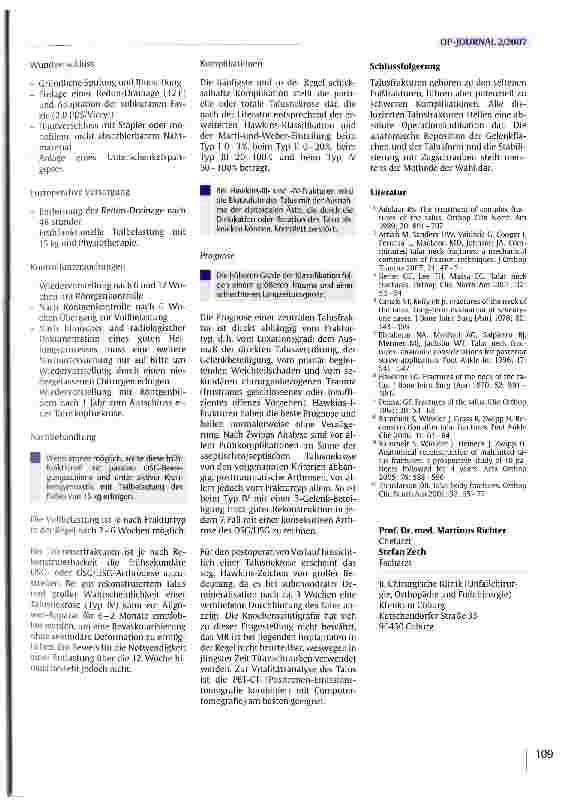 Vorschauseite 6: Behandlung der Talusfraktur