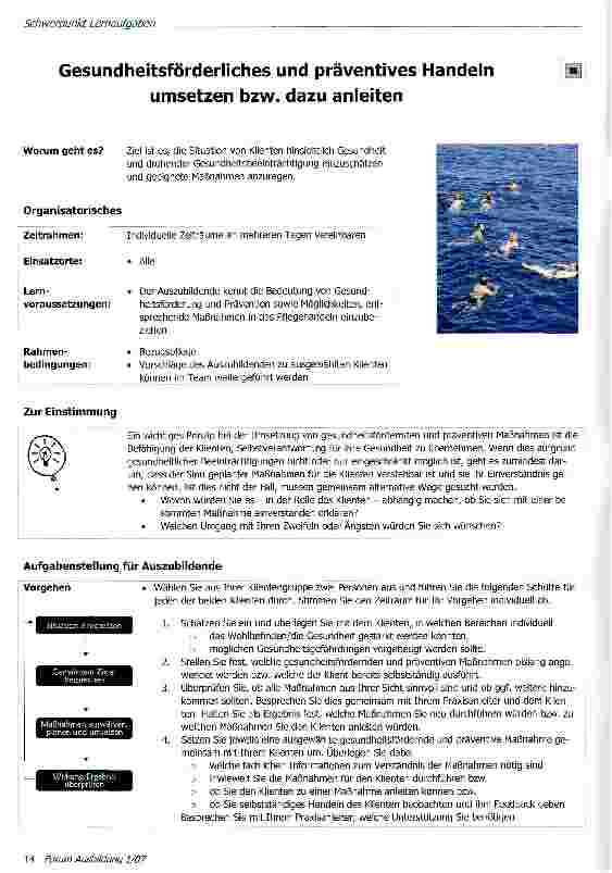 Vorschauseite 1: Gesundheitsförderliches und präventives Handeln umsetzen bzw. dazu anleiten