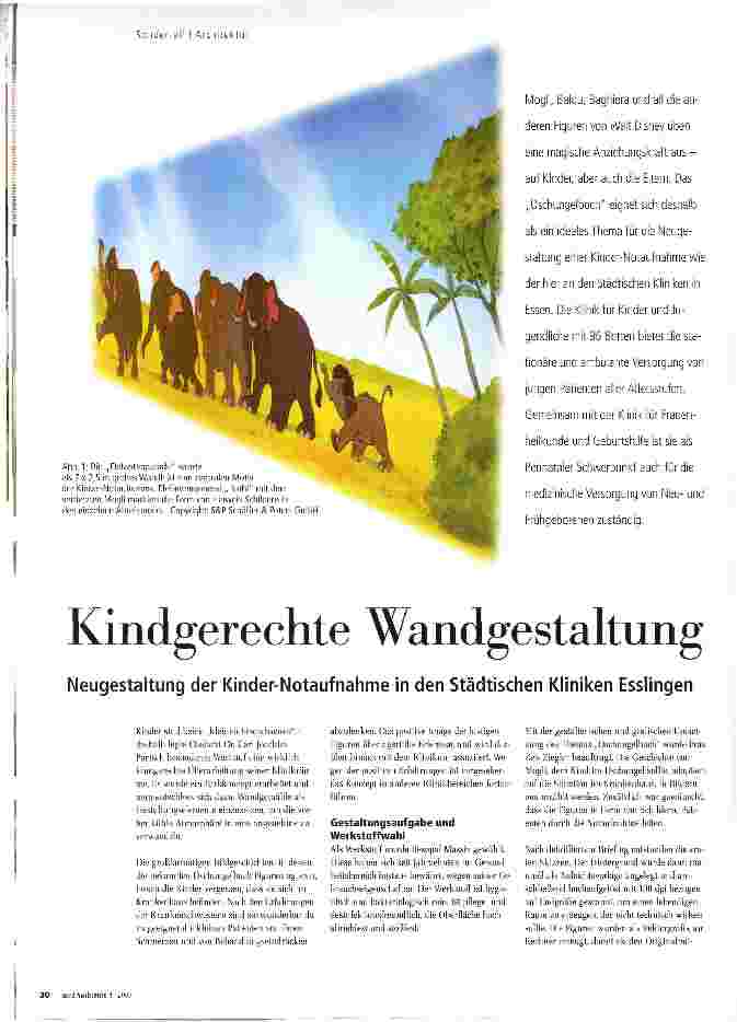 Vorschauseite 1: Kindgerechte Wandgestaltung Neugestaltung der Kinder-Notaufnahme in den Städtischen Kliniken Esslingen