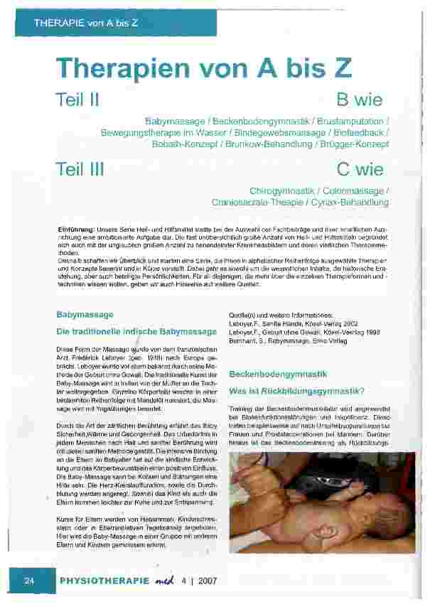 Vorschauseite 1: Therapien von A bis Z Teil II B Teil III C