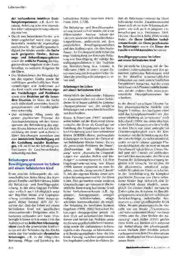Vorschauseite 4: Familien mit einem behinderten Kind