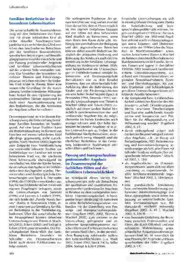 Vorschauseite 6: Familien mit einem behinderten Kind