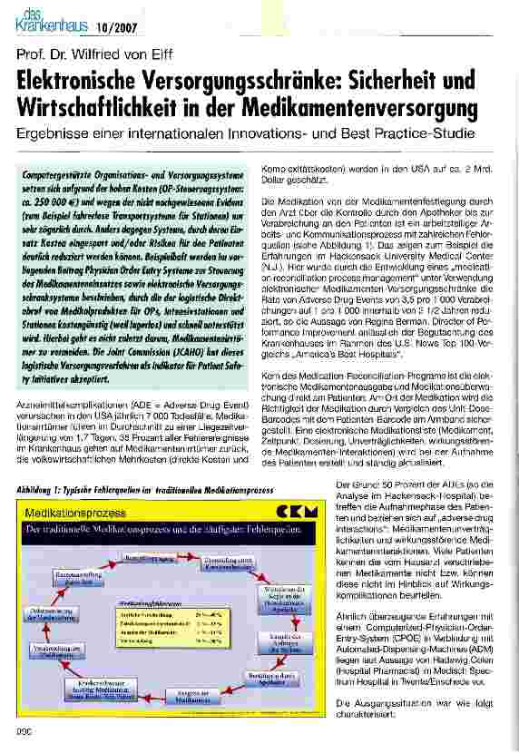 Vorschauseite 1: Elektronische Versorgungsschränke: Sicherheit und Wirtschaftlichkeit in der Medikamentenversorgung
