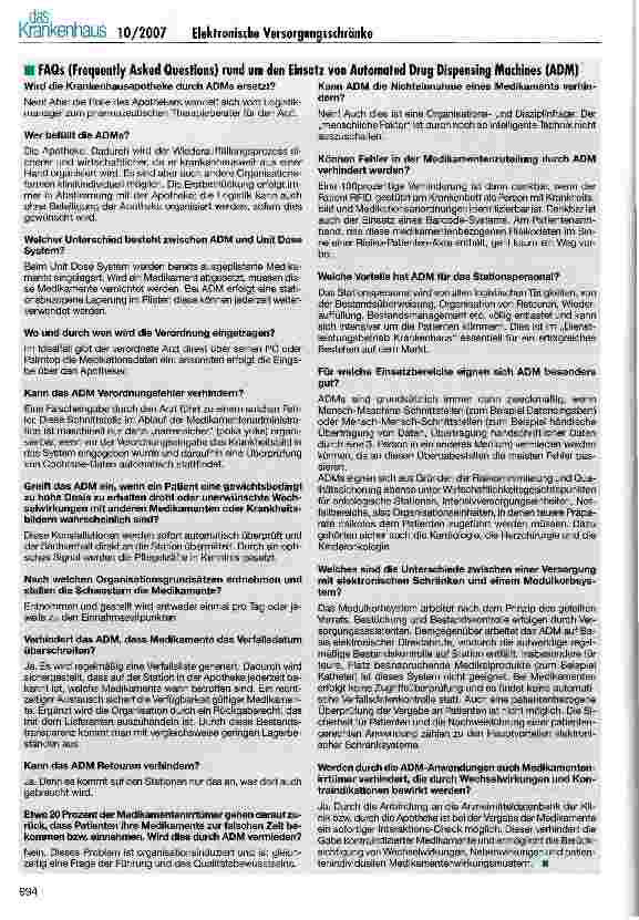 Vorschauseite 4: Elektronische Versorgungsschränke: Sicherheit und Wirtschaftlichkeit in der Medikamentenversorgung