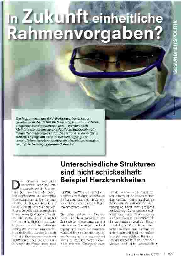 Vorschauseite 1: In Zukunft einheitliche Rahmenvorgaben
