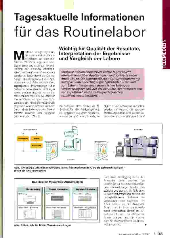 Vorschauseite 1: Tagesaktuelle Informationen für das Routinelabor