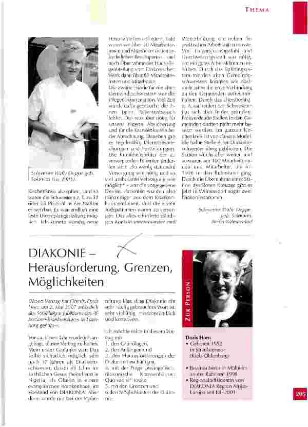 Vorschauseite 1: DIAKONIE -Herausforderung, Grenzen, Möglichkeiten