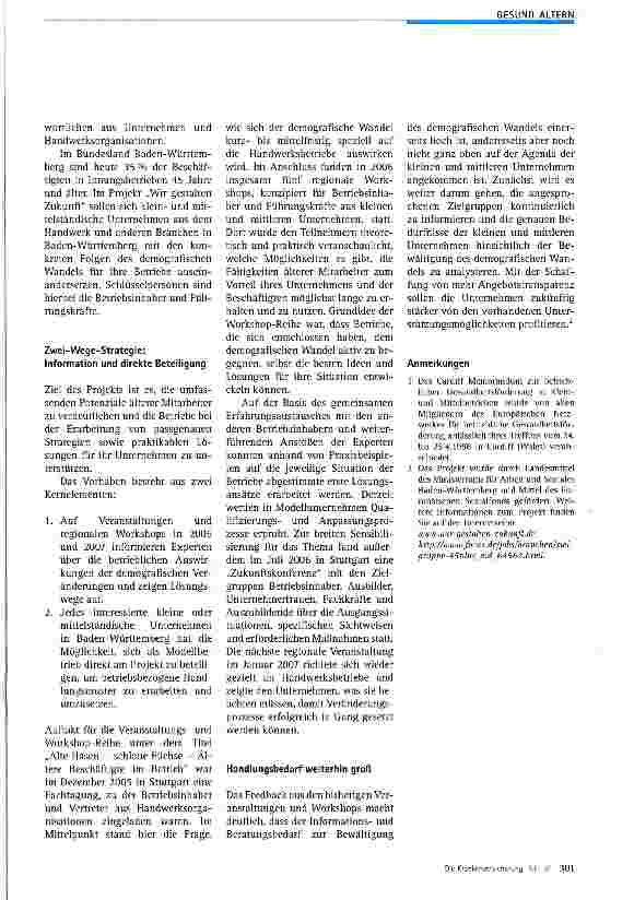 Vorschauseite 2: Alte Hasen - schlaue Füchse Altere Beschäftigte im Betrieb
