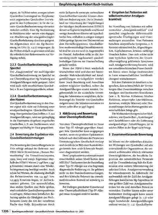 Vorschauseite 3: Amalgam: Stellungnahme aus umweltmedizinischer Sicht