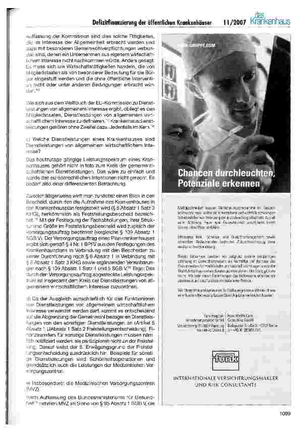 Vorschauseite 4: Europarechtliche Anforderungen an die Defizitfinanzierung der öffentlichen Krankenhäuser