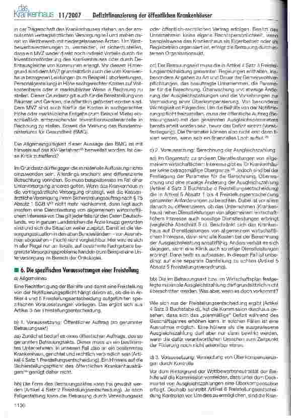 Vorschauseite 5: Europarechtliche Anforderungen an die Defizitfinanzierung der öffentlichen Krankenhäuser