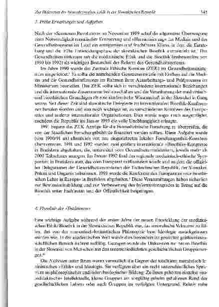 Vorschauseite 3: Zur Diskussion der biomedizinischen Ethik in der Slowakischen Republik (1990-2007)