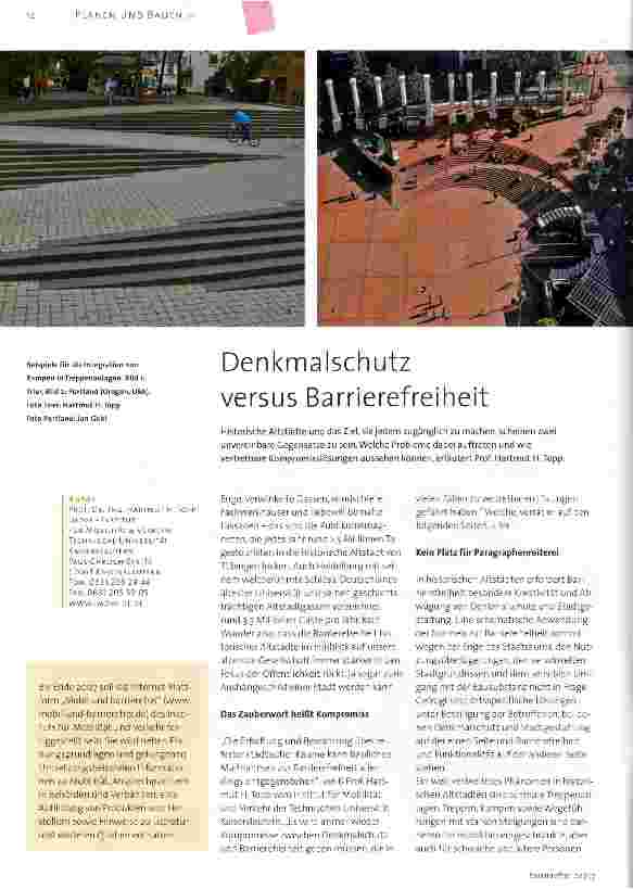 Vorschauseite 1: Denkmalschutz versus Barrierefreiheit
