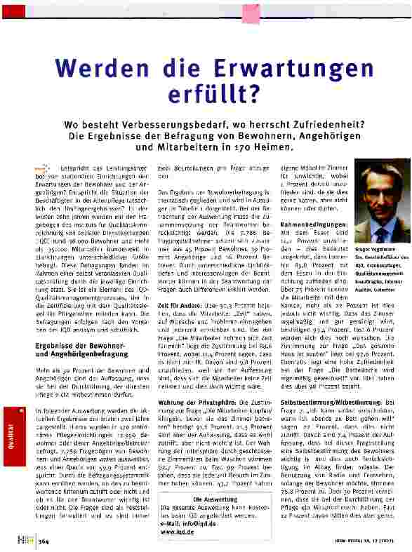 Vorschauseite 1: Werden die Erwartungenerfüllt?