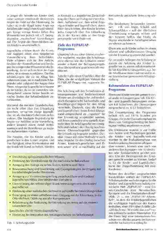 Vorschauseite 3: FLIP&FLAP-Schulungsprogrammbei Epilepsie im Kindesund Jugendalter