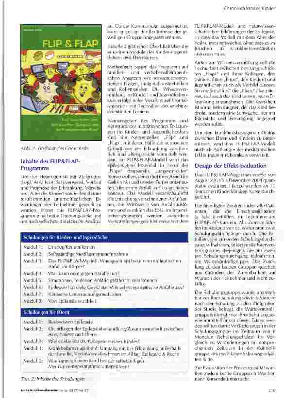 Vorschauseite 4: FLIP&FLAP-Schulungsprogrammbei Epilepsie im Kindesund Jugendalter