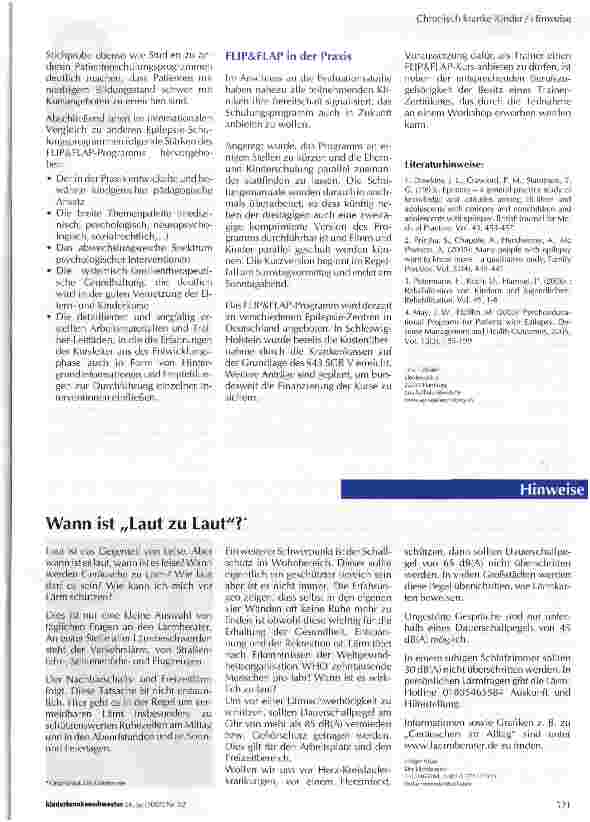 Vorschauseite 6: FLIP&FLAP-Schulungsprogrammbei Epilepsie im Kindesund Jugendalter