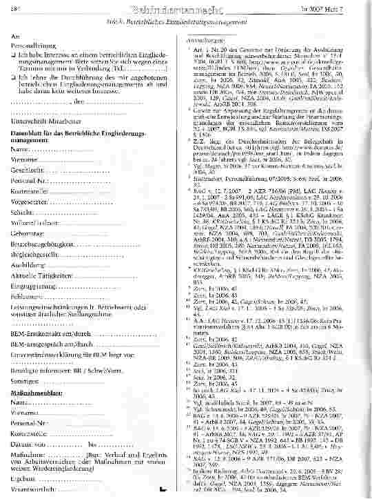 Vorschauseite 4: Betriebliches Eingliederungsmanagement (BEM) im Spiegel aktueller Rechtsprechung