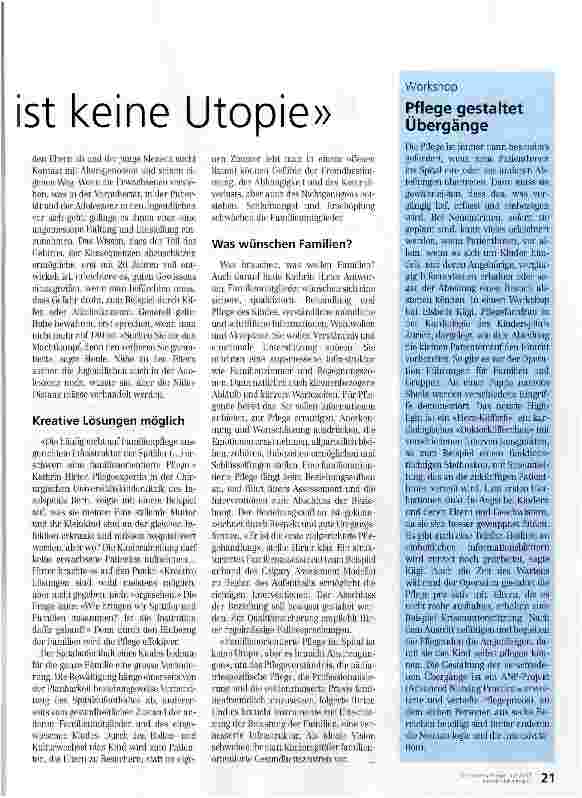 Vorschauseite 2: Familienzentrierte Pflege ist keien Utopie