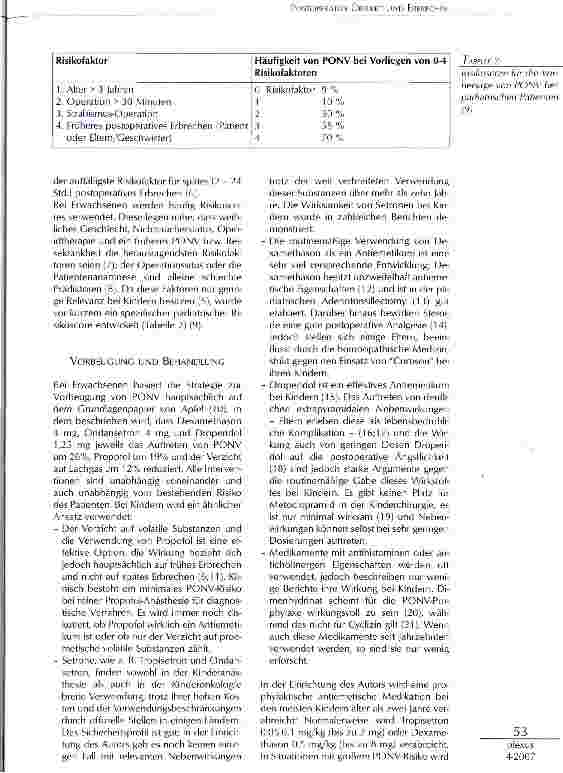 Vorschauseite 2: Postoperative Übelkeit und Erbrechen