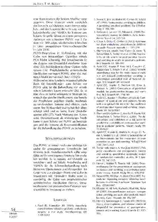 Vorschauseite 3: Postoperative Übelkeit und Erbrechen