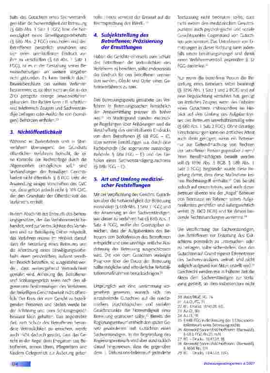 Vorschauseite 4: Zum Verfahrensrecht in Betreuungssachen