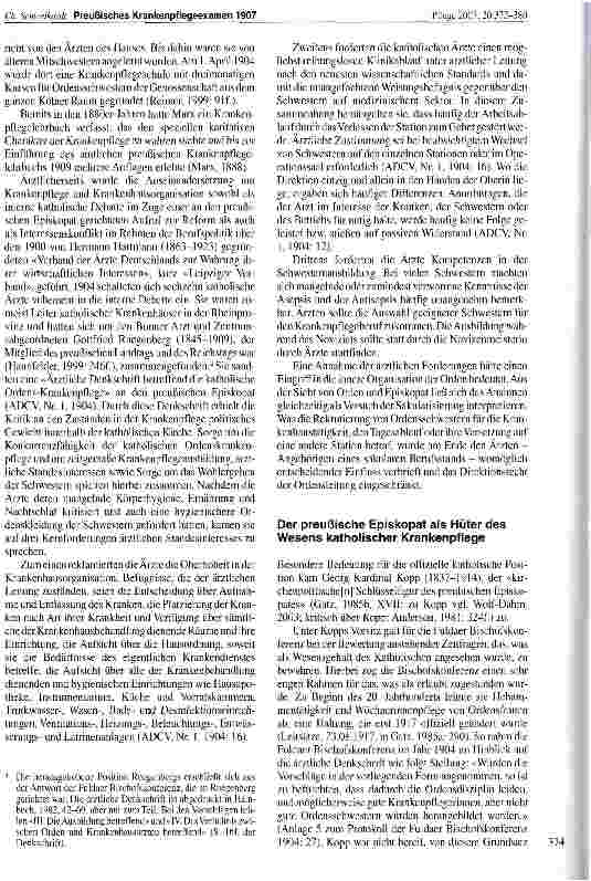 Vorschauseite 3: Die Auseinandersetzung um die Einführung des preußischen Krankenpflegeexamens von 1907 bei den katholischen Orden und der evangelischen Mutterhausdiakonie