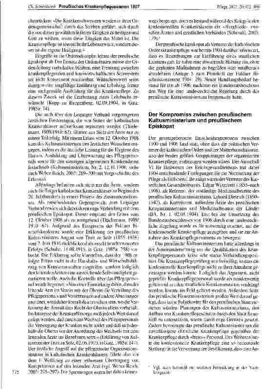Vorschauseite 4: Die Auseinandersetzung um die Einführung des preußischen Krankenpflegeexamens von 1907 bei den katholischen Orden und der evangelischen Mutterhausdiakonie